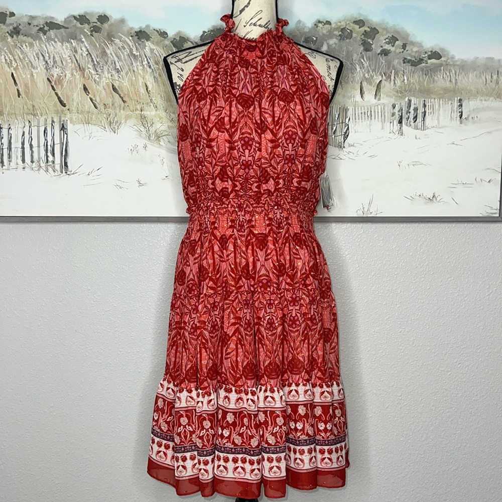 Taylor Women's Floral Printed Mock-Neck Dress Sz 8 🧡 - Picture 12 of 12